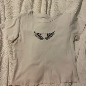Brandy Melville Heart With Wings Shirt